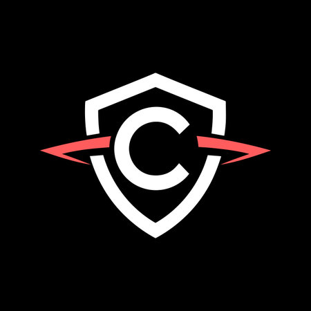 Illustration of letter C esports shield logoのイラスト素材