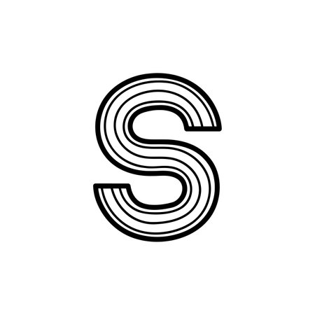 Illustration of a Hand Drawing the Letter Sのイラスト素材