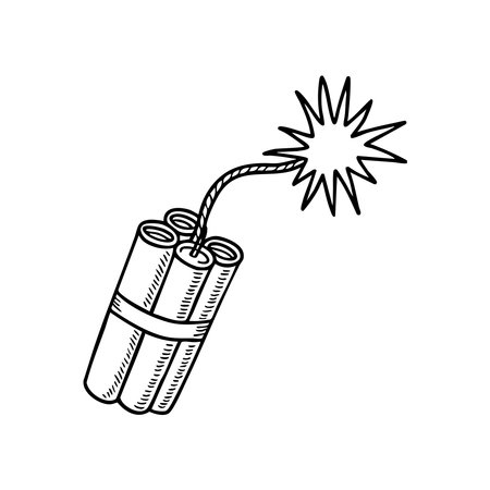 Dynamite with a fuse sparkingのイラスト素材