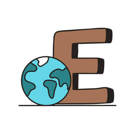 Doodle Illustration of Letter E for earthのイラスト素材