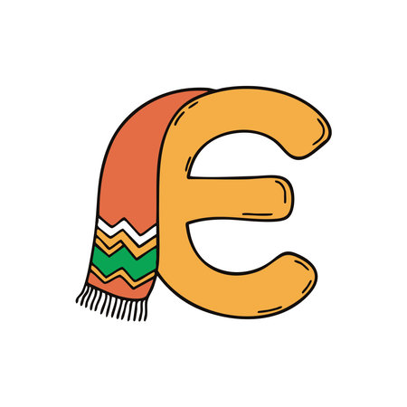 Doodle Illustration of Letter E for ethnicのイラスト素材
