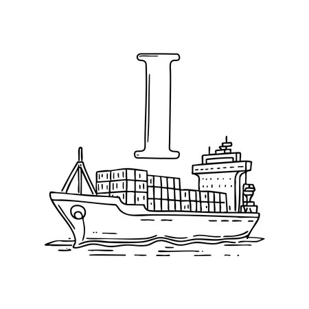 A doodle illustration of letter I and Importのイラスト素材