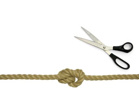 Scissors & ropeの写真素材