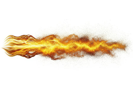 Fire flames isolated on a white background. 3d rendering, illustration.の素材