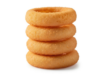 Stack of cookies isolated on a white background. Close-up.の素材