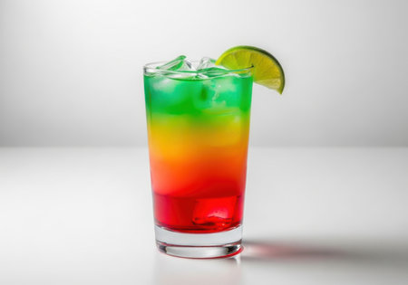 Cocktail with lime on a white background. Alcoholic drinks.の素材