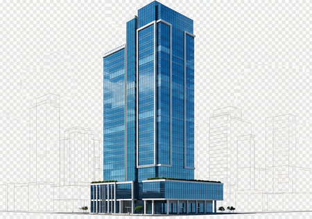Contemporary office tower for business and urban development projects.の素材