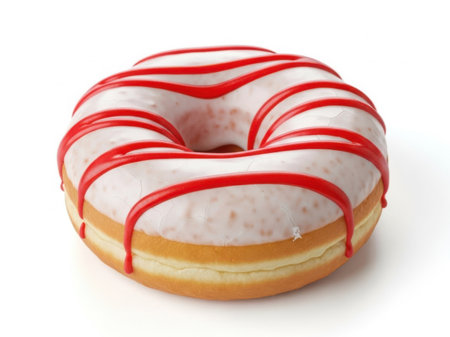 Donut with glaze isolated on white background. Sweet dessert.の素材