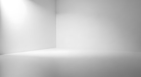 White empty room with light from the window. 3D rendering.の素材