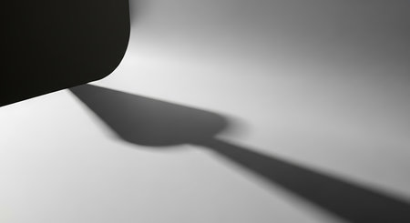 Shadow of a shadow on a white wall. 3D rendering.の素材