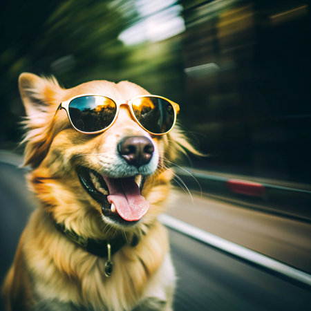 Happy Dog with Sunglasses and Floating Ring Vector Illustration Clipart And Line Art Designs, Happy...