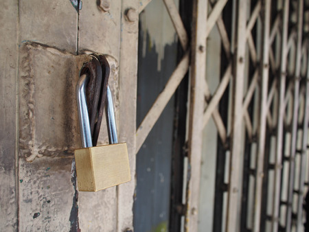 Steel door padlockの写真素材