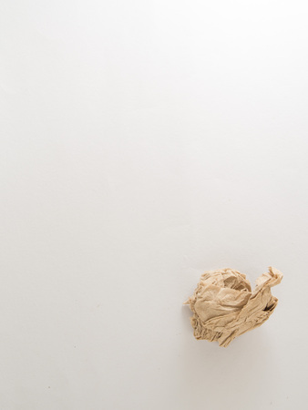 The wrinkled napkin on white backgroundの写真素材