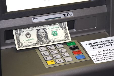 ATM dispensing Cashの写真素材
