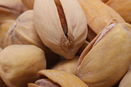 Several pistachios depicted close-upの写真素材