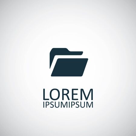 folder isolated black icon on white backgroundのイラスト素材