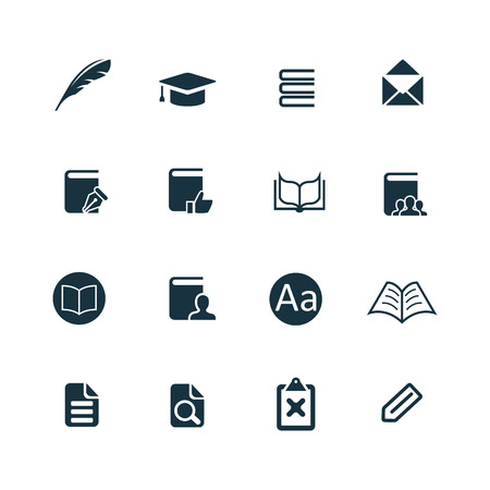 books icons set on white backgroundのイラスト素材