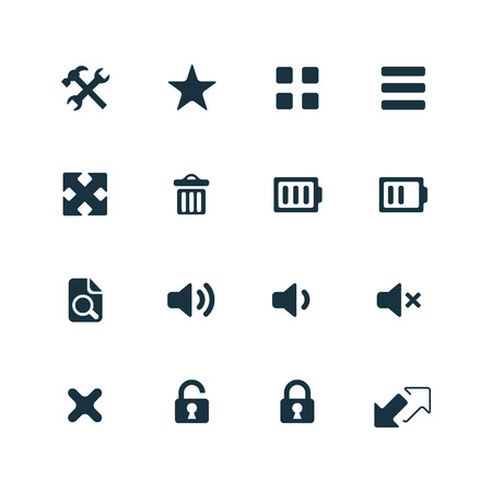 UI Outline For Web and Mobile icons set on white backgroundのイラスト素材