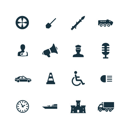 war icons set on white backgroundのイラスト素材