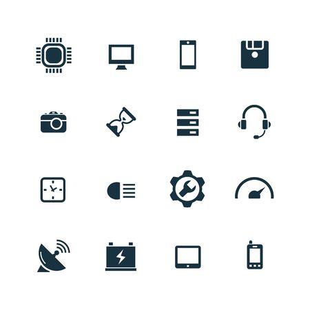 technology icons set on white backgroundのイラスト素材
