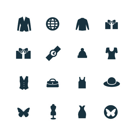fashion icons set on white backgroundのイラスト素材