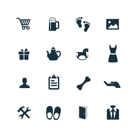 family icons set on white backgroundのイラスト素材