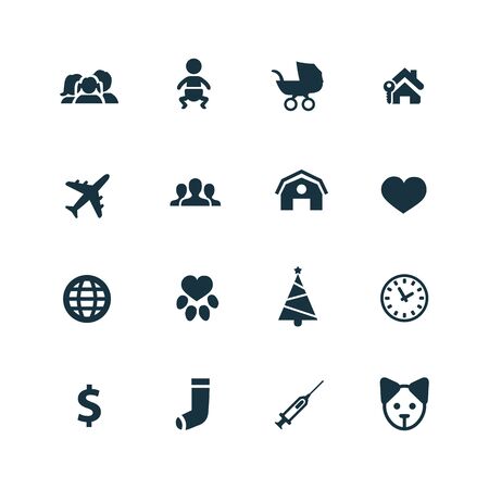 family icons set on white backgroundのイラスト素材