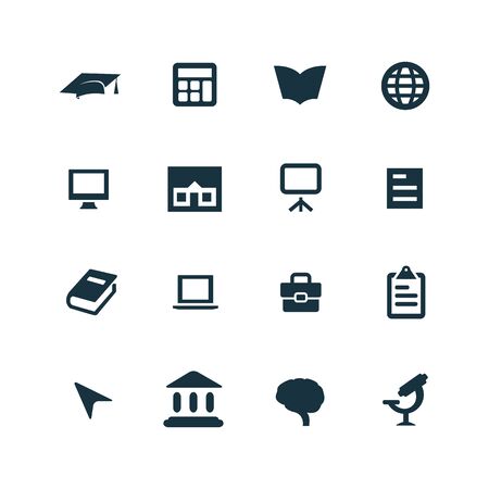 education icons set on white backgroundのイラスト素材