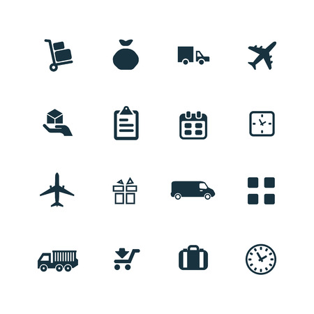 delivery icons set on white backgroundのイラスト素材