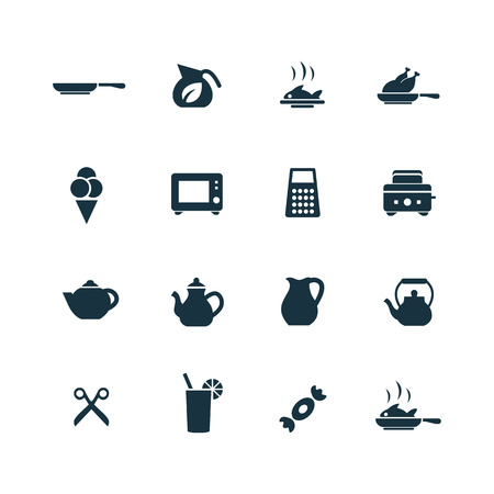 cooking icons set on white backgroundのイラスト素材
