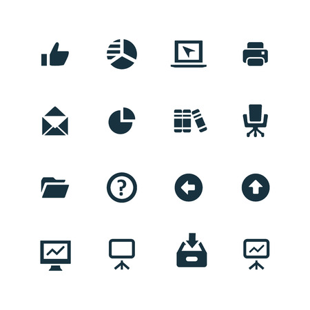 Business icons set on white backgroundのイラスト素材
