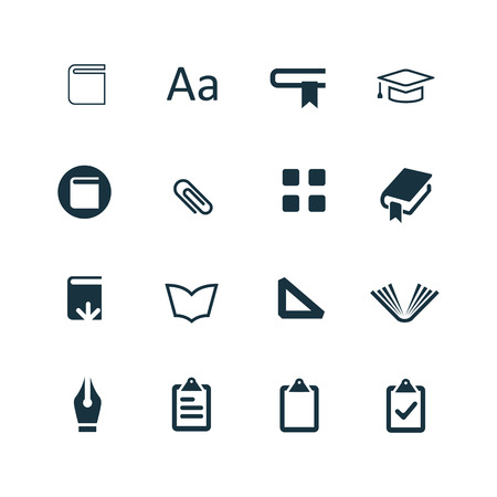 books icons set on white backgroundのイラスト素材