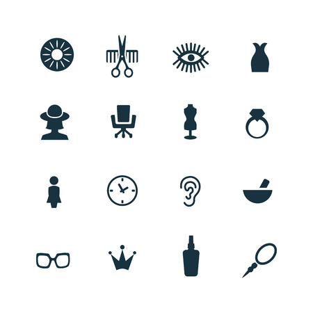 beauty salon icons set on white backgroundのイラスト素材