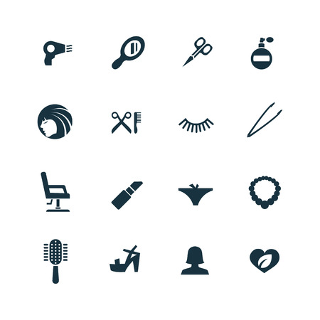 beauty salon icons set on white backgroundのイラスト素材