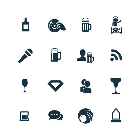 bar icons set on white backgroundのイラスト素材