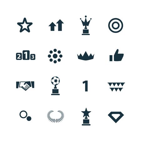 award icons set on white backgroundのイラスト素材