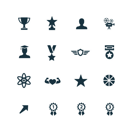 award icons set on white backgroundのイラスト素材