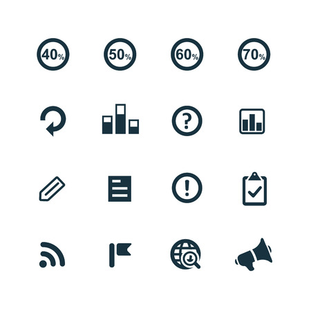 set of analytics, research icons on white backgroundのイラスト素材
