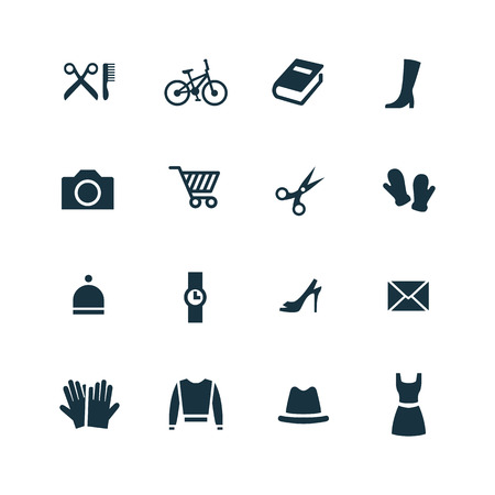 set of accessories icons on white backgroundのイラスト素材