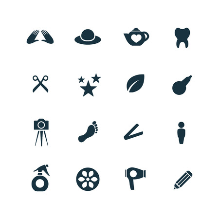 beauty salon icons set on white backgroundのイラスト素材