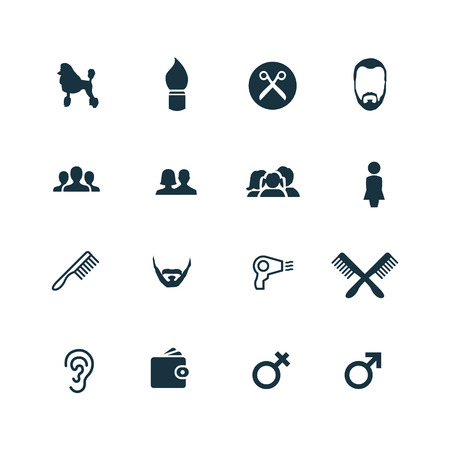 set of barbershop icons on white backgroundのイラスト素材