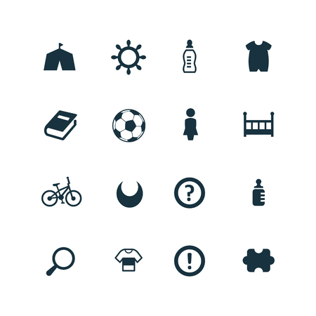 baby, kids icons set on white backgroundのイラスト素材