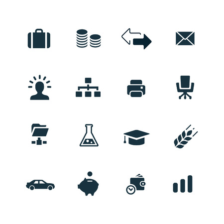 B2B icons set on white backgroundのイラスト素材