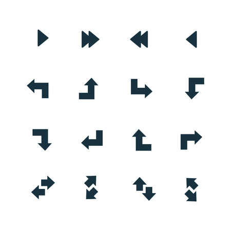 set of Arrows icons on white backgroundのイラスト素材