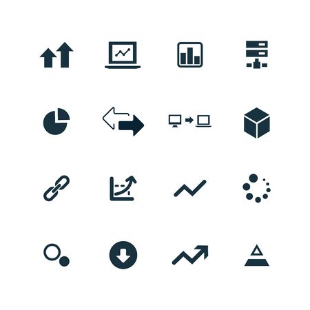 big data, database icons set on white backgroundのイラスト素材