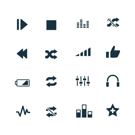 set of audio icons on white backgroundのイラスト素材