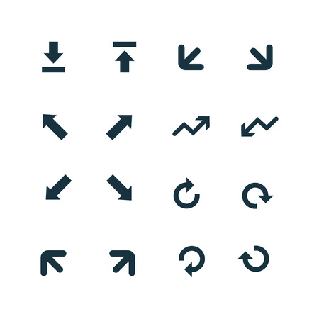 set of Arrows icons on white backgroundのイラスト素材
