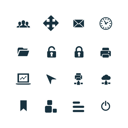 set of app icons on white backgroundのイラスト素材