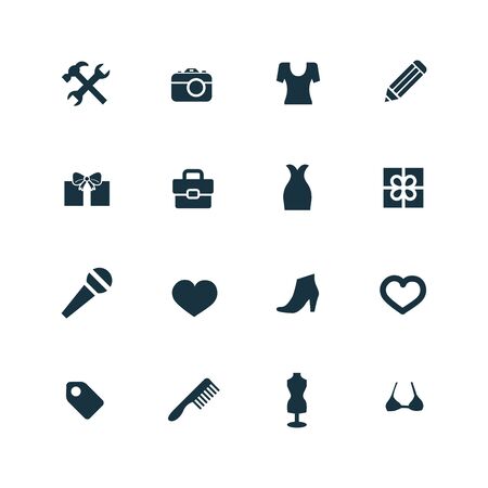 set of accessories icons on white backgroundのイラスト素材