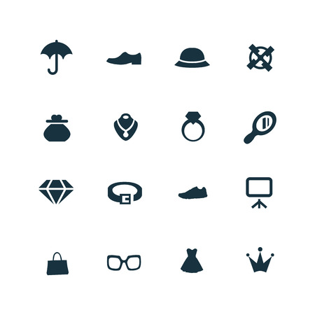 set of accessories icons on white backgroundのイラスト素材